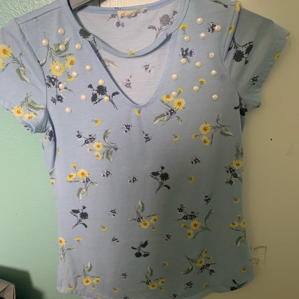 Light Blue Flower Shirt